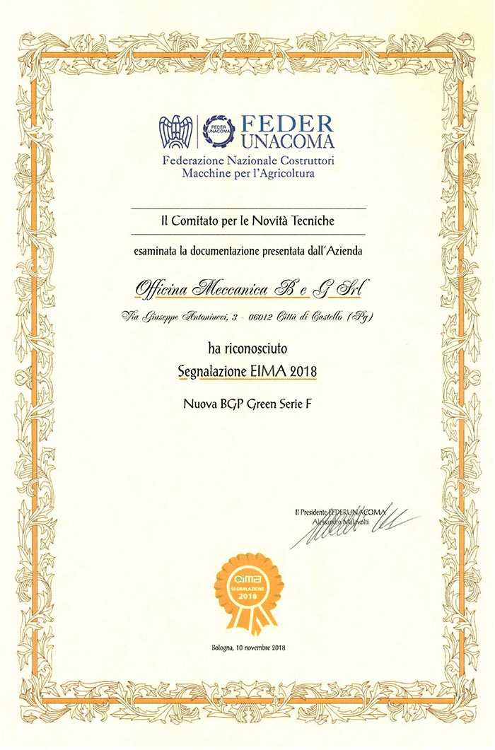CONCORSO NOVIT&Aacute; TECNICHE &ndash; EIMA 2018