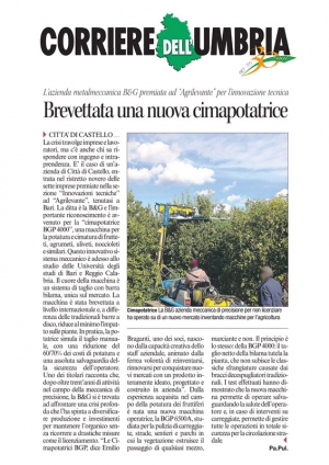 Art&iacute;culo publicado en el peri&oacute;dico Regional &ldquo;Corriere Dell'Umbria&rdquo; (2013)